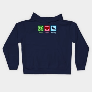 Peace Love Birding Kids Hoodie